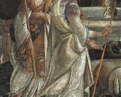 桑德罗波提切利 - 来自摩西的生活场景，杰思罗女儿的细节